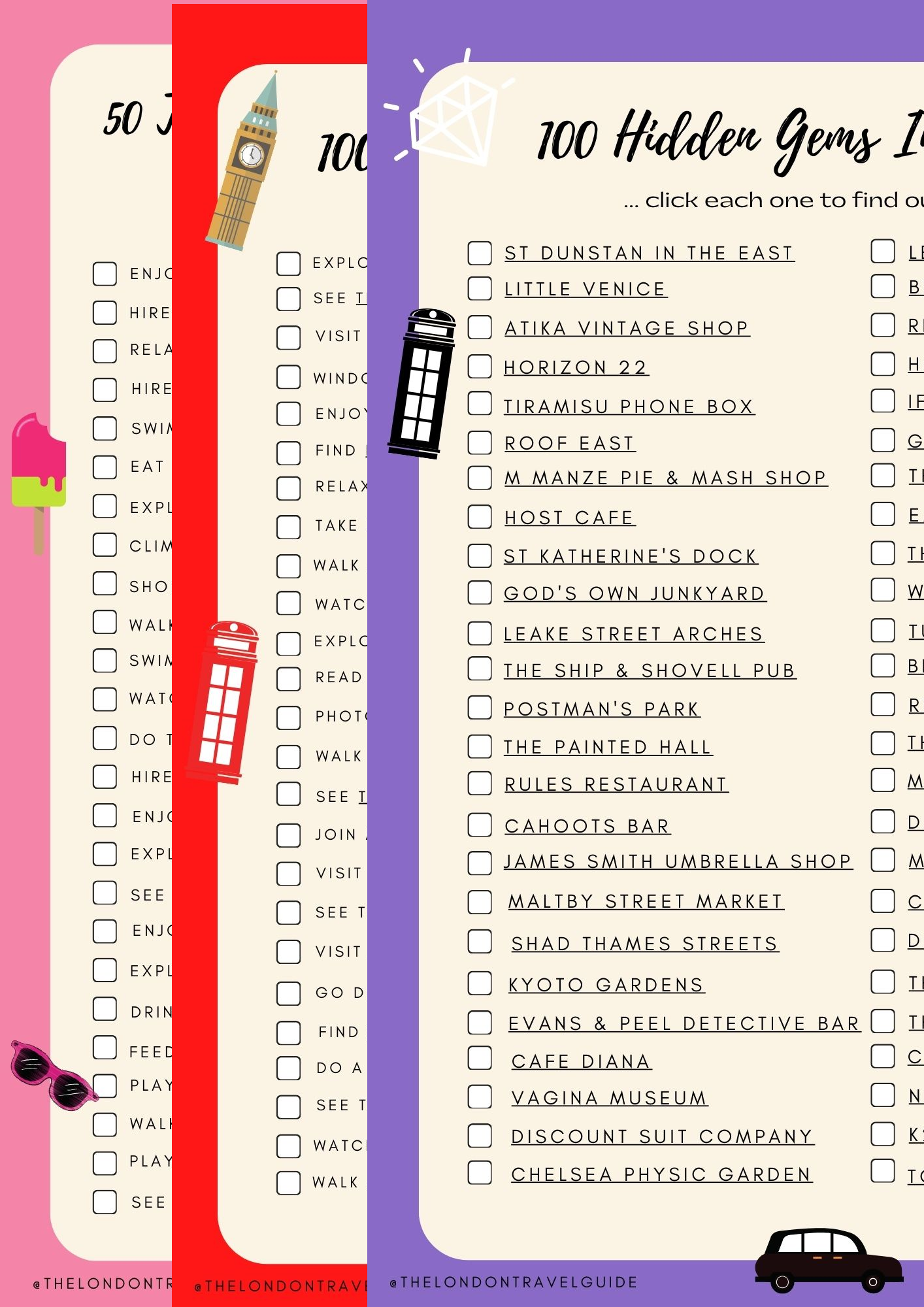 London Bucket Lists